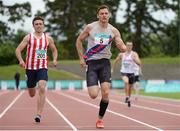25 June 2016; David Gillick of Dundrum South Dublin A.C., and Harry Purcell of Trim A.C., left, competing in the Mens 400m Heat 3 during the GloHealth National Senior Track & Field Championships at Morton Stadium in Santry, Co Dublin. Photo by Sam Barnes/Sportsfile
