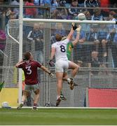 26 June 2016; Tommy Moolick of Kildare contests possession with Westmeath goalkeeper Darren Quinn, before Cathal McNally of Kildare scored a second half goal that was ruled out by referee Derek O'Mahoney during the Leinster GAA Football Senior Championship Semi-Final match between Kildare and Westmeath at Croke Park in Dublin. Photo by Piaras Ó Mídheach/Sportsfile