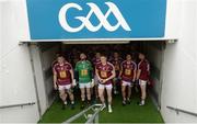 26 June 2016; Westmeath players wait for their time to enter the pitch prior to the Leinster GAA Football Senior Championship Semi-Final match between Kildare and Westmeath at Croke Park in Dublin. Photo by Piaras Ó Mídheach/Sportsfile