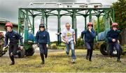 28 June 2016; Eleven-time Champion National Hunt Jockey Ruby Walsh was joined by trainee jockeys from RACE - Racing Academy and Centre of Education to launch the Jog for Jockeys 5km & 10km races at the Curragh Racecourse on Sunday 21st August. All monies raised will be donated to the Irish Injured Jockeys. Participants can register online at www.jogforjockeys.ie. Pictured at the launch are Ruby Walsh and RACE trainee jockeys, from left, Cian Walsh, from Donadea, Co Kildare, Lisa Marie Owens, from Kilmead, Co Kildare, Nessa O'Brien, from Nenagh, Co Tipperary, and Ben Love, from Dunshaughlin, Co Meath. Curragh House, Kildare, Co Kildare. Photo by Cody Glenn/Sportsfile
