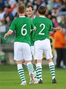 10 August 2010; Anthony Stokes, Republic of Ireland, celebrates with team-mates James McCarthy, left, and Seamus Coleman after scoring his side's first goal. European U21 Championship Qualifier, Republic of Ireland v Estonia, Tallaght Stadium, Dublin. Picture credit: Stephen McCarthy / SPORTSFILE
