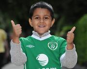 11 August 2010; Six year old Vishal Venkatesan, from Celbridge, Co. Kildare, on his way to the game. International Friendly, Republic of Ireland v Argentina, Aviva Stadium, Lansdowne Road, Dublin. Picture credit: Matt Browne / SPORTSFILE