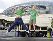 11 August 2010; Brothers Jamie and Alex Round, from Borris, Co. Carlow, on their way to the game. International Friendly, Republic of Ireland v Argentina Aviva Stadium, Lansdowne Road, Dublin. Picture credit: Matt Browne / SPORTSFILE