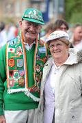 11 August 2010; Republic of Ireland fans Seamus and Carmel Fox, from Walkinstown, Dublin, on their way to the game. International Friendly, Republic of Ireland v Argentina, Aviva Stadium, Lansdowne Road, Dublin. Picture credit: Stephen McCarthy / SPORTSFILE
