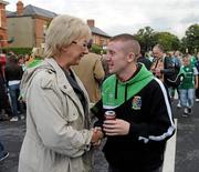 11 August 2010; Mary Hanafin TD, Minister for Tourism Culture and Sport, speaks with Irish boxer Paddy Barnes ahead of the the Republic of Ireland v Argentina - International Friendly. Aviva Stadium, Lansdowne Road, Dublin. Picture credit: Ray McManus / SPORTSFILE