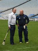 28 June 2016; Former Tipperary All-Ireland captain Eoin Kelly, left, with Waterford hurling manager Derek McGrath. Etihad Airways Renewal of GAAGO Partnership. Croke Park, Dublin. Photo by Ray McManus/Sportsfile