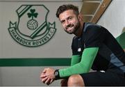 29 June 2016; Stephen McPhail of Shamrock Rovers poses for a portrait following a press conference ahead of the Europa League Qualifier 1st round between Shamrock Rovers and Rovaniemi at Tallaght Stadium, Dublin. Photo by Cody Glenn/Sportsfile
