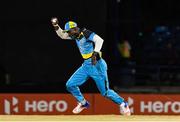 29 June 2016; Darren Sammy of St Lucia Zouks celebrates catching Brendon McCullum of Trinbago Knight Riders during Match 1 of the Hero Caribbean Premier League between Trinbago Knight Riders and St Lucia Zouks at the Queen's Park Oval in Port of Spain, Trinidad. Photo by: Randy Brooks/Sportsfile