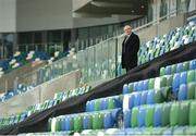 30 June 2016; Cork City manager John Caulfield takes a look at the stadium ahead of the UEFA Europa League First Qualifying Round 1st Leg game between Linfield and Cork City at Windsor Park in Belfast. Photo by Ramsey Cardy/Sportsfile