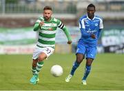 30 June 2016; Stephen McPhail of Shamrock Rovers in action against Jean Fridolin Nganbe of RoPS Rovaniemi during the UEFA Europa League First Qualifying Round 1st Leg game between Shamrock Rovers and RoPS Rovaniemi at Tallaght Stadium in Tallaght, Co Dublin. Photo by David Maher/Sportsfile