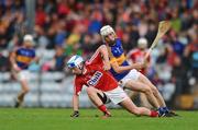 30 June 2016; Liam Healy of Cork in action against Ger Browne of Tipperary during the Electric Ireland Munster GAA Hurling Minor Championship Semi-Final game between Cork and Tipperary at Pairc Ui Rinn in Cork. Photo by Eóin Noonan/Sportsfile