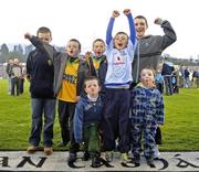 1 May 2010; Dublin and Donegal supporters, including Dublin wing-forward Mark Coughlan's brother Eoin and his cousins, from Donegal, after the game. Cadbury GAA Football Under 21 All-Ireland Championship Final, Dublin v Donegal, Kingspan Breffni Park, Cavan. Picture credit: Dáire Brennan / SPORTSFILE