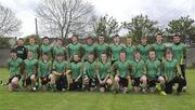 4 May 2010; The St Benildus College panel, back row, left to right, Michael O'Connor, Peter O'Curry, Kevin Quigley, Karl McGrath, Brendan Ó Riain, Eric Barber, Glen Whealan, Aodán Clabby, Paul Mannion, Donal Butler, Alan McMahon, Eamonn Roe, front row, left to right, Darragh Byrne, Stephen Fitzsimons, Fergal Duffy, David Byrne, Rob Doyle, Alan Carroll, Colm Egan, Shane Butler, Darragh Quinn. Dublin School Senior Football A Final, St Benildus College v Colaiste Eoin, O'Toole Park, Crumlin, Dublin. Picture credit: Dáire Brennan / SPORTSFILE