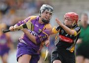 14 August 2010; Ursula Jacob, Wexford, in action against Jacqui Frisby, Kilkenny. Gala All-Ireland Senior Camogie Championship Semi-Final, Kilkenny v Wexford, Nowlan Park, Kilkenny. Picture credit: Matt Browne / SPORTSFILE