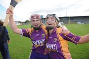 14 August 2010; Wexford's Ursula Jacob, right, and Evelyn Quigley celebrate after the game against Kilkenny. Gala All-Ireland Senior Camogie Championship Semi-Final, Kilkenny v Wexford, Nowlan Park, Kilkenny. Picture credit: Matt Browne / SPORTSFILE