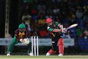 30 June 2016; Brad Hodge of St Kitts & Nevis Patriots strikes a six during Match 2 of the Hero Caribbean Premier League between St Kitts & Nevis Patriots and Guyana Amazon Warriors at Warner Park in Basseterre, St Kitts. Photo by: Ashley Allen/Sportsfile