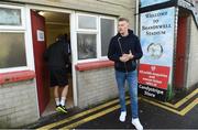 1 July 2016; Republic of Ireland international James McClean outside the Derry City dressing room before the start of the SSE Airtricity League Premier Division match between Derry City and Dundalk at the Brandywell Stadium in Derry. Photo by David Maher/Sportsfile