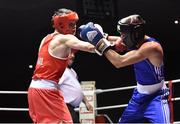 2 July 2016; James McGivern, left, of Ireland exchanges punches with Roman Podoprigora of Russia in their 56kg bout during a Boxing Test Match event between Ireland and Russia at The National Stadium in Dublin. Photo by Sportsfile