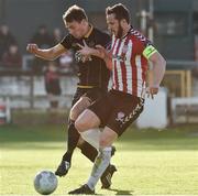1 July 2016; Ryan McBride of Derry City in action against David McMillan of Dundalk during the SSE Airtricity League Premier Division match between Derry City and Dundalk at the Brandywell Stadium in Derry. Photo by David Maher/Sportsfile