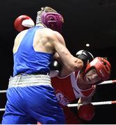 2 July 2016; John Joyce of Ireland, right, exchanges punches with Tony Brown representing Russia in their 75kg bout during a Boxing Test Match event between Ireland and Russia at The National Stadium in Dublin. Photo by Sportsfile