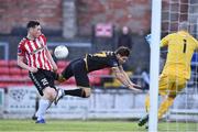 1 July 2016; Darren Meenan of Dundalk in action against Conor McDermott of Derry City during the SSE Airtricity League Premier Division match between Derry City and Dundalk at the Brandywell Stadium in Derry. Photo by David Maher/Sportsfile