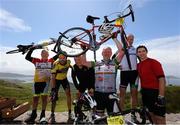 2 July 2016; Former Ireland rugby international Mick Galway, centre, with Denis Geaney, James Quilligan, Dan Ahern, John O'Gorman and Conor O'Mahony during the 2016 Ring of Kerry Charity Cycle. Photo by Valerie O'Sullivan via SPORTSFILE