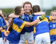 2 July 2016; Ava Fennessy, left, Orla Winston and Caitlin Kennedy, right, of Tipperary celebrate victory over Meath in the All-Ireland Ladies Football U14 'B' Championship Final at McDonagh Park in Nenagh, Co Tipperary. Photo by Ray Lohan/SPORTSFILE