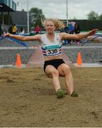 2 July 2016; Sarah McCarthy, of Mid Sutton A.C., on her way to winning the Women U23 Long Jump during the GloHealth National Junior and U23 Track & Field Championships at Tullamore Harriers Stadium in Tullamore, Offaly. Photo by Sam Barnes/Sportsfile