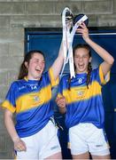2 July 2016; Tipperary joint captains Ciara Dwan, left, and Ellen Moore lift the cup after defeating Meath in the All-Ireland Ladies Football U14 'B' Championship Final at McDonagh Park in Nenagh, Co Tipperary. Photo by Ray Lohan/SPORTSFILE