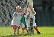 2 July 2016; Children from the Dromahair GAA Club, Co Leitrim, wait for their chance to play at half time during the Sligo Leitrim GAA Football All-Ireland Senior Championship Round 2A match between Sligo and Leitrim at Markievicz Park in Sligo. Photo by Ray Ryan/Sportsfile