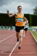 2 July 2016; Paul Tobin of Leevale A.C., reacts after winning the U23 Men 1500m during the GloHealth National Junior and U23 Track & Field Championships at Tullamore Harriers Stadium in Tullamore, Offaly. Photo by Sam Barnes/Sportsfile