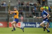 2 July 2016; Pádraic Collins of Clare in action against Colm Stapleton of Laois during the GAA Hurling All-Ireland Senior Championship Round 1 match between Clare and Laois at Cusack Park in Ennis, Co Clare. Photo by Stephen McCarthy/Sportsfile