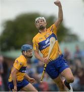 2 July 2016; Aron Shanagher of Clare celebrates a goal scored by team-mate Shane O'Donnell during the GAA Hurling All-Ireland Senior Championship Round 1 match between Clare and Laois at Cusack Park in Ennis, Co Clare. Photo by Piaras Ó Mídheach/Sportsfile