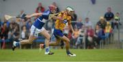 2 July 2016; Aron Shanagher of Clare in action against Ryan Mullaney of Laois during the GAA Hurling All-Ireland Senior Championship Round 1 match between Clare and Laois at Cusack Park in Ennis, Co Clare. Photo by Piaras Ó Mídheach/Sportsfile