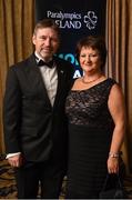 2 July 2016; Denis Toomey, Chef de Mission, Paralympics Ireland for Rio 2016 Games, and Jacqueline Rafferty at the Paralympics Ireland More Than Sport fundraising ball. The event was held in order to raise vital funds for the Irish team on the road to Rio 2016 at the Ballsbridge Hotel in Dublin. Photo by Sportsfile