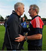 2 July 2016; Cork manager Kieran Kingston, right, is congratulated by Dublin manager Ger Cunningham following his side's victory during the GAA Hurling All-Ireland Senior Championship Round 1 match between Cork and Dublin at Pairc Ui Rinn in Cork. Photo by Seb Daly/Sportsfile