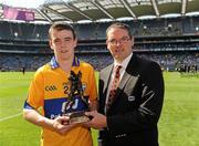 15 August 2010; Clare's Tony Kelly is presented with the Man of the Match by Conal Bonnar, Fleet and Equipment manager ESB, after the game. ESB GAA Hurling All-Ireland Minor Championship Semi-Final, Clare v Dublin, Croke Park, Dublin. Picture credit: Ray McManus / SPORTSFILE