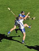 15 August 2010; Conor O'Mahony, Tipperary, catches the sliotar ahead of Kevin Moran, Waterford. GAA Hurling All-Ireland Senior Championship Semi-Final, Waterford v Tipperary, Croke Park, Dublin. Picture credit: Brendan Moran / SPORTSFILE