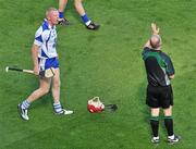 15 August 2010; John Mullane, Waterford, reacts towards referee John Sexton after being fouled and winning a free. GAA Hurling All-Ireland Senior Championship Semi-Final, Waterford v Tipperary, Croke Park, Dublin. Picture credit: Brendan Moran / SPORTSFILE