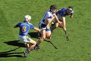 15 August 2010; Kevin Moran, Waterford, is dispossessed by Brendan Maher, left, and Conor O'Mahony, Tipperary. GAA Hurling All-Ireland Senior Championship Semi-Final, Waterford v Tipperary, Croke Park, Dublin. Picture credit: Brendan Moran / SPORTSFILE