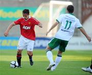 15 August 2010; Gary Neville, Manchester United Reserves, in action against Sean O'Connor, Shamrock Rovers. Platinum One Challenge, Shamrock Rovers v Manchester United Reserves, Tallaght Stadium, Tallaght, Dublin. Picture credit: David Maher / SPORTSFILE