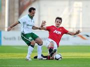 15 August 2010; Gary Neville, Manchester United Reserves, in action against Neale Fenn, Shamrock Rovers. Platinum One Challenge, Shamrock Rovers v Manchester United Reserves, Tallaght Stadium, Tallaght, Dublin. Picture credit: David Maher / SPORTSFILE