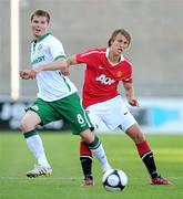 15 August 2010; Conor Murphy, Shamrock Rovers, in action against Magnus Eikrem, Manchester United Reserves. Platinum One Challenge, Shamrock Rovers v Manchester United Reserves, Tallaght Stadium, Tallaght, Dublin. Picture credit: David Maher / SPORTSFILE