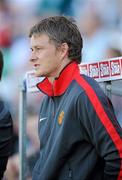 15 August 2010; Ole Gunnar Solskjaer, Manchester United Reserves manager, watches on during the game against  Shamrock Rovers. Platinum One Challenge, Shamrock Rovers v Manchester United Reserves, Tallaght Stadium, Tallaght, Dublin. Picture credit: David Maher / SPORTSFILE