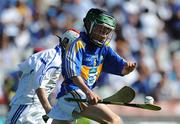 15 August 2010; Eric Leen, from Ardfert N.S., Ardfert, Co. Kerry, representing Tipperary, in action against John Mullins, Scoil Eoin Baiste, Clontarf, Co. Dublin, representing Waterford. GAA INTO Mini-Sevens during half time of the GAA Hurling All-Ireland Senior Championship Semi-Final, Waterford v Tipperary, Croke Park, Dublin. Picture credit: Dáire Brennan / SPORTSFILE