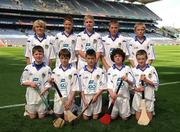 15 August 2010; The Waterford team, which included, Jack O’Connor, Scoil Chill Ruadhain, Glanmire, Co. Cork, John Mullins, Scoil Eoin Baiste S.N.S., Clontarf, Co. Dublin, Ronan Hayes, St. Patrick’s B.N.S., Blackrock, Co. Dublin, Jack Murphy, Clarecastle N.S., Co. Clare, Conor O’Brien, Watergrasshill N.S., Co. Cork, Gearóid Downey, Scoil Íde Naofa, Raheenagh, Co. Limerick, Brian McPartland, C.B.S., Doon, Co. Limerick, Lorcan McCaughey, St. Joseph’s P.S., Carryduff, Co. Down, Eoin Savage, St. Mary’s P.S., Portaferry, Co. Down and Eoin Coulter, St. Patrick’s, Ballygalget, Co. Down. GAA Into Mini-Sevens during half time of the GAA Hurling All-Ireland Senior Championship Semi-Final, Waterford v Tipperary, Croke Park, Dublin. Picture credit: Ray McManus / SPORTSFILE