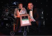 2 July 2016; Anne Ebbs from Donore, Co.Meath, pictured receiving the Paralympian Recognition award from Paralympics Ireland CEO Liam Harbison at the Paralympics Ireland More Than Sport fundraising ball. The event was held in order to raise vital funds for the Irish team on the road to Rio 2016 at the Ballsbridge Hotel in Dublin. Photo by Sportsfile