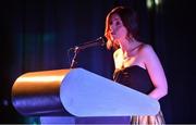 2 July 2016; RTÉ's Joanne Cantwell speaking at the Paralympics Ireland More Than Sport fundraising ball. The event was held in order to raise vital funds for the Irish team on the road to Rio 2016 at the Ballsbridge Hotel in Dublin. Photo by Sportsfile