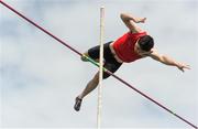 2 July 2016; Christopher Doherty of Tír Chonaill A.C., on his way to winning the U23 Mens Pole Vault during the GloHealth National Junior and U23 Track & Field Championships at Tullamore Harriers Stadium in Tullamore, Offaly. Photo by Sam Barnes/Sportsfile