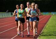 2 July 2016; Meghan Ryan of Dundrum South Dublin, 120, and Shona Heaslip of An Riocht A.C., 152, competing in the U23 Womens 5000m during the GloHealth National Junior and U23 Track & Field Championships at Tullamore Harriers Stadium in Tullamore, Offaly. Photo by Sam Barnes/Sportsfile